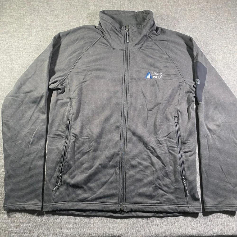 The North Face Mountain Peaks Full Zip Grid Fleece Lined Jacket Mens Large Gray